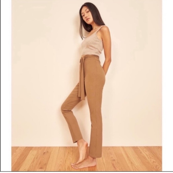 Reformation Kassia Ribbed Knit Pants in Butterscotch - Picture 6 of 14